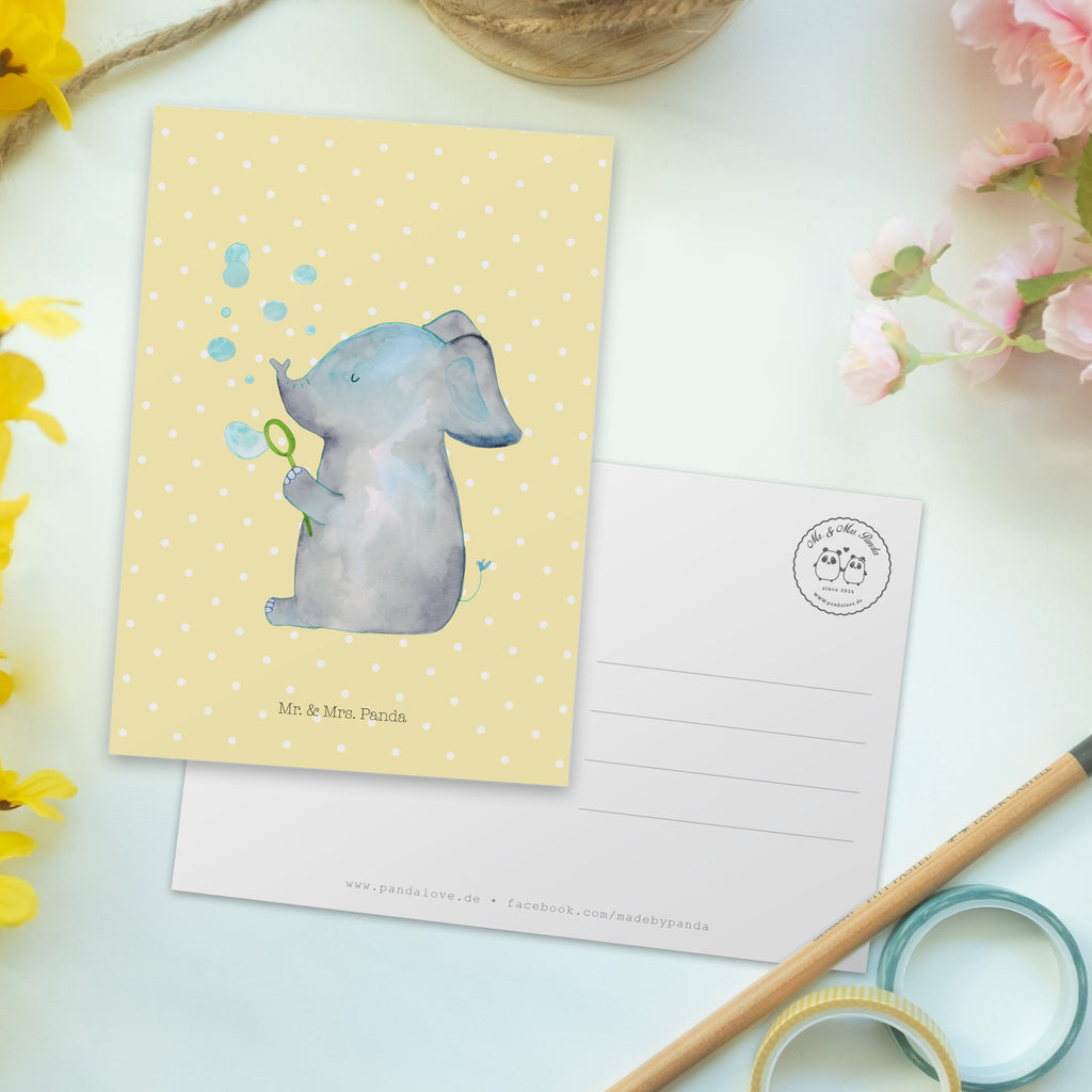 Postkarte Elefant Seifenblasen Geschenkkarte, Grußkarte, Karte, Einladung, Ansichtskarte, Geburtstagskarte, Einladungskarte, Dankeskarte, Tiermotive, Gute Laune, lustige Sprüche, Tiere, Elefant, Elefanten, Dickhäter, Rüsseltier, Seifenblasen, Liebe, Heimat, Gefühl. Daheim, Liebesbeweis, Liebesspruch