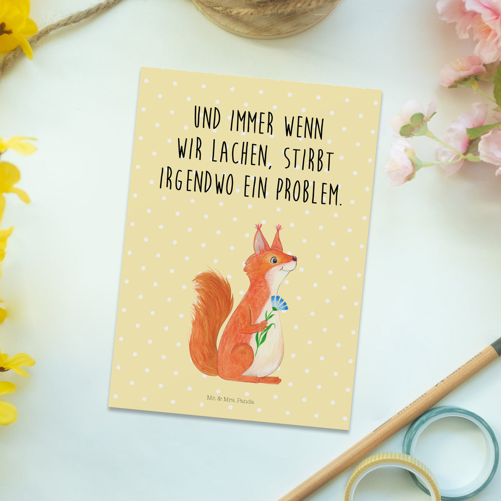 Postkarte Eichhörnchen Blume Geschenkkarte, Grußkarte, Karte, Einladung, Ansichtskarte, Geburtstagskarte, Einladungskarte, Dankeskarte, Tiermotive, Gute Laune, lustige Sprüche, Tiere, Eichhörnchen, Eichhorn, Spruch positiv, Lachen, Spaß, Motivation Sprüche, Motivation Bilder, glücklich Spruch, Spruch Deko