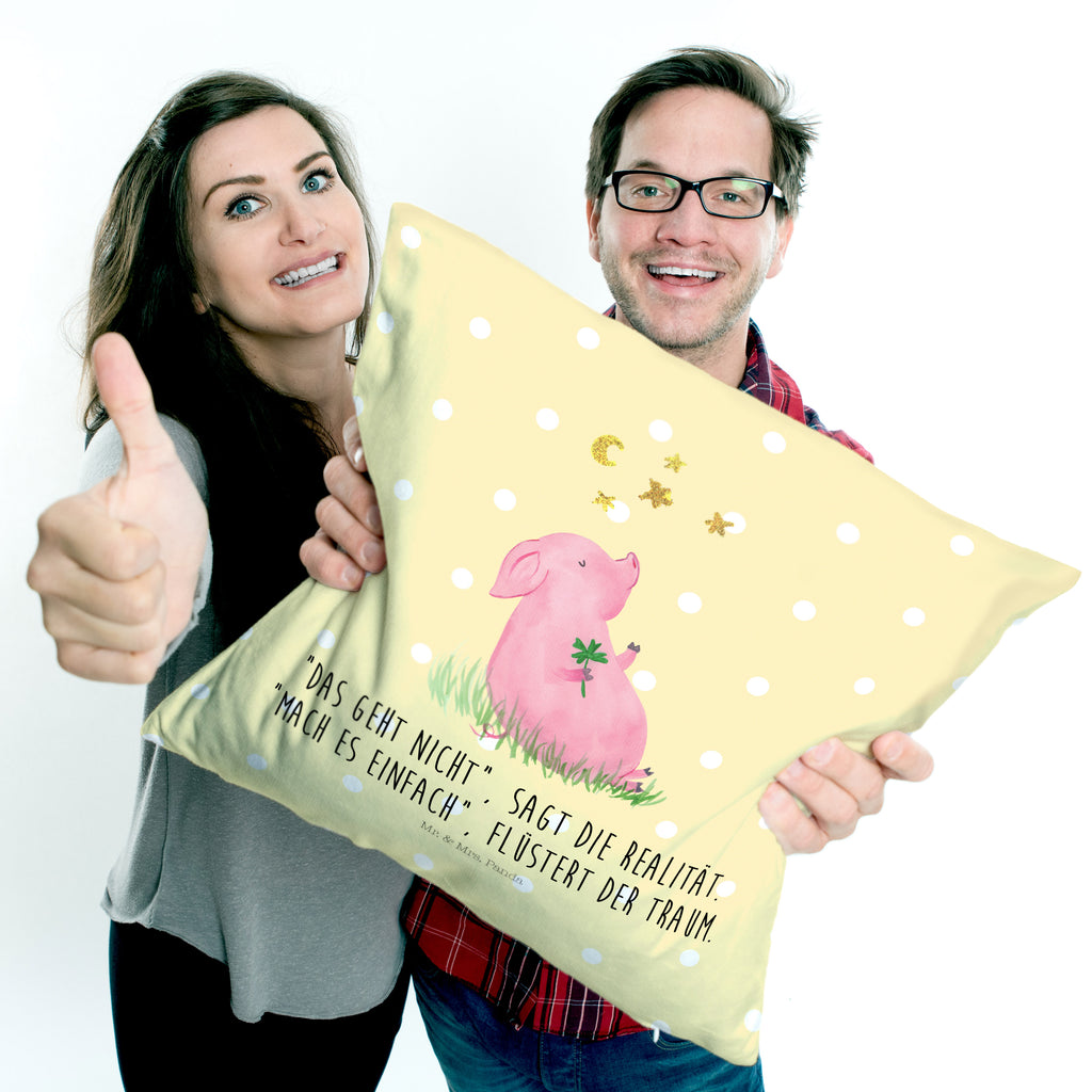 40x40 Kissen Glücksschwein Kissenhülle, Kopfkissen, Sofakissen, Dekokissen, Motivkissen, Tiermotive, Gute Laune, lustige Sprüche, Tiere, Glücksschwein. Glück, Schwein, Schweinchen, Sterne, Sernchen, Ziele, Träume, Motivation, Glücksbringer