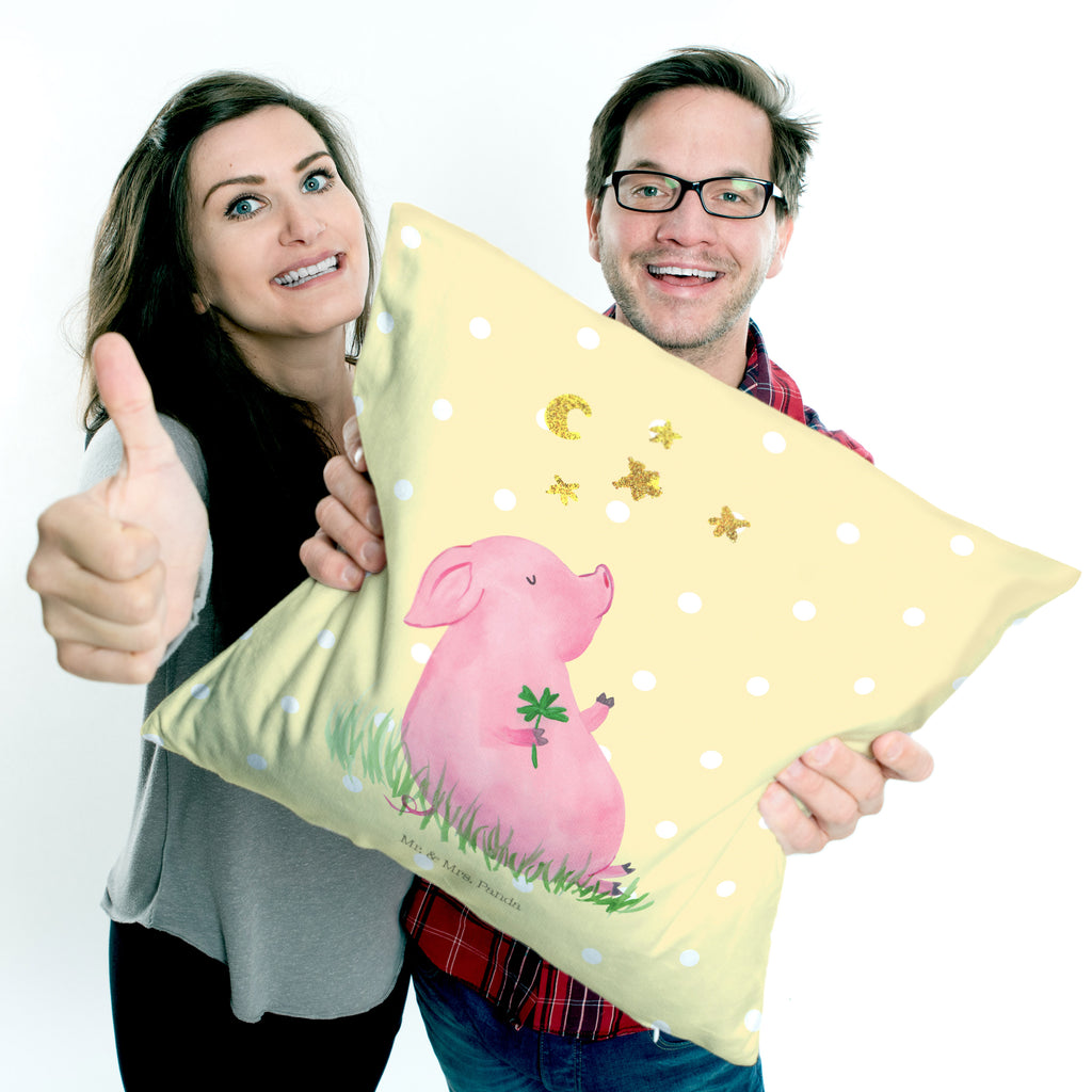 40x40 Kissen Glücksschwein Kissenhülle, Kopfkissen, Sofakissen, Dekokissen, Motivkissen, Tiermotive, Gute Laune, lustige Sprüche, Tiere, Glücksschwein. Glück, Schwein, Schweinchen, Sterne, Sernchen, Ziele, Träume, Motivation, Glücksbringer