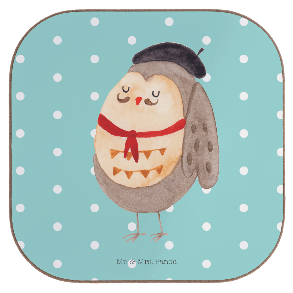 Quadratische Untersetzer Eule Französisch Bierdeckel, Glasuntersetzer, Untersetzer Gläser, Getränkeuntersetzer, Eule, Eulen, Eule Deko, Owl, hibou, La vie est belle, das Leben ist schön, Spruch schön, Spruch Französisch, Frankreich