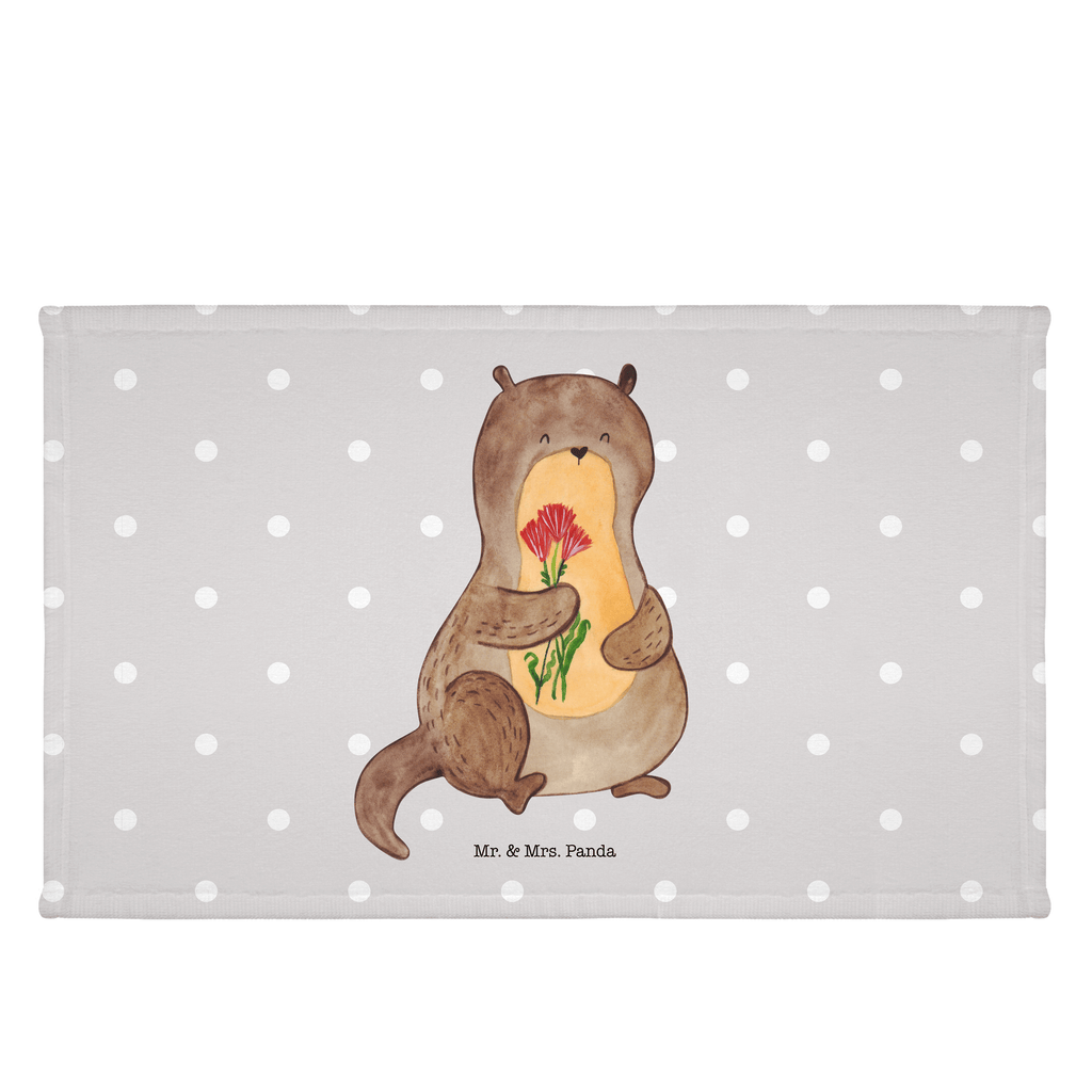 70 x 140 Handtuch Otter Blumenstrauß Duschtuch, Badetuch, Strandtuch, Saunatuch, Kinder Handtuch, Otter, Fischotter, Seeotter, Otter Seeotter See Otter