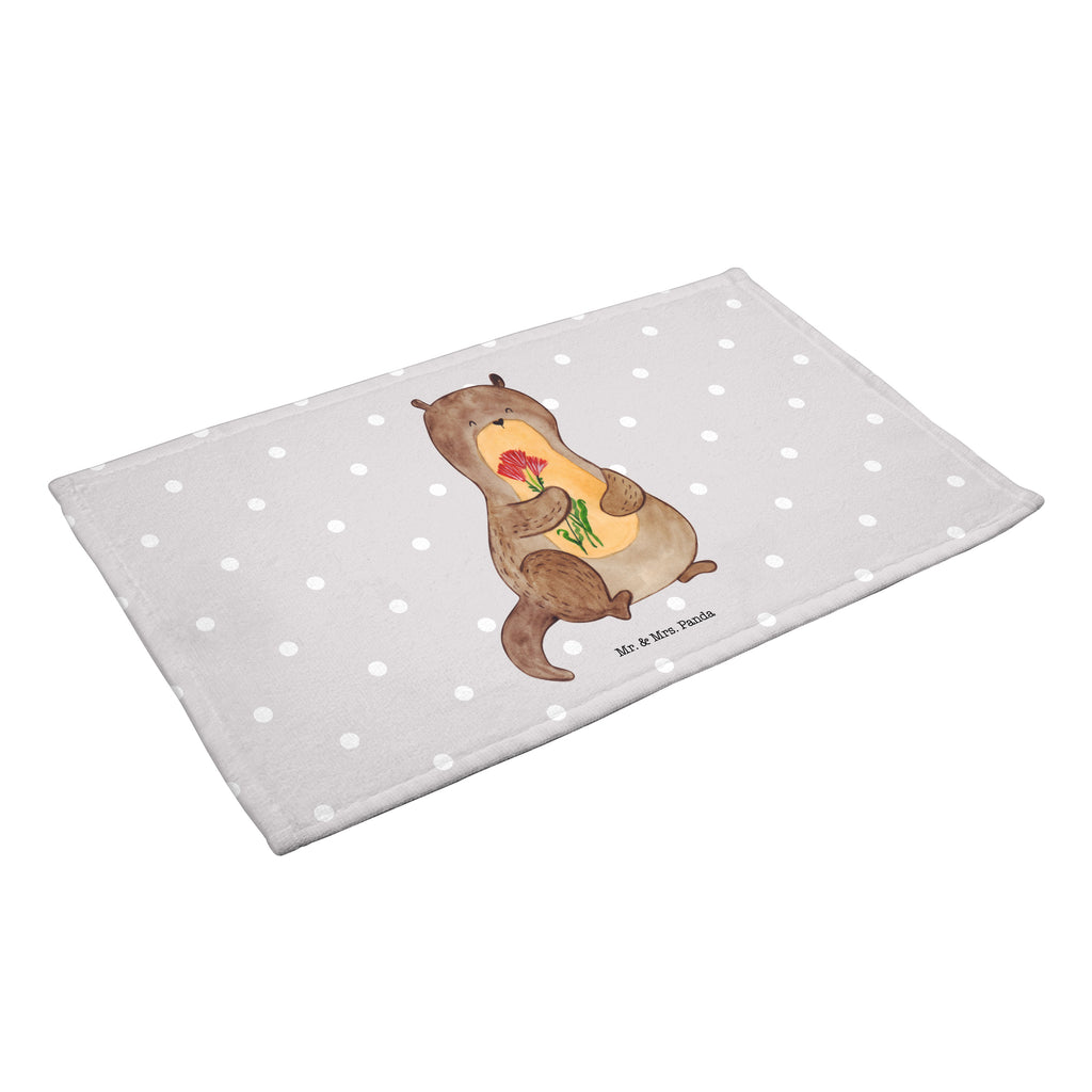 70 x 140 Handtuch Otter Blumenstrauß Duschtuch, Badetuch, Strandtuch, Saunatuch, Kinder Handtuch, Otter, Fischotter, Seeotter, Otter Seeotter See Otter