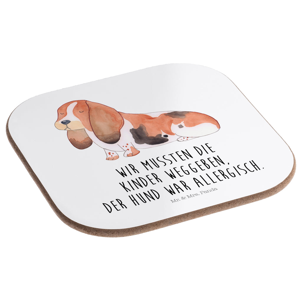 Quadratische Untersetzer Hund Basset Hound Bierdeckel, Glasuntersetzer, Untersetzer Gläser, Getränkeuntersetzer, Hund, Hundemotiv, Haustier, Hunderasse, Tierliebhaber, Hundebesitzer, Sprüche, Basset Hound, Basset, Hundeliebe, kinderlos
