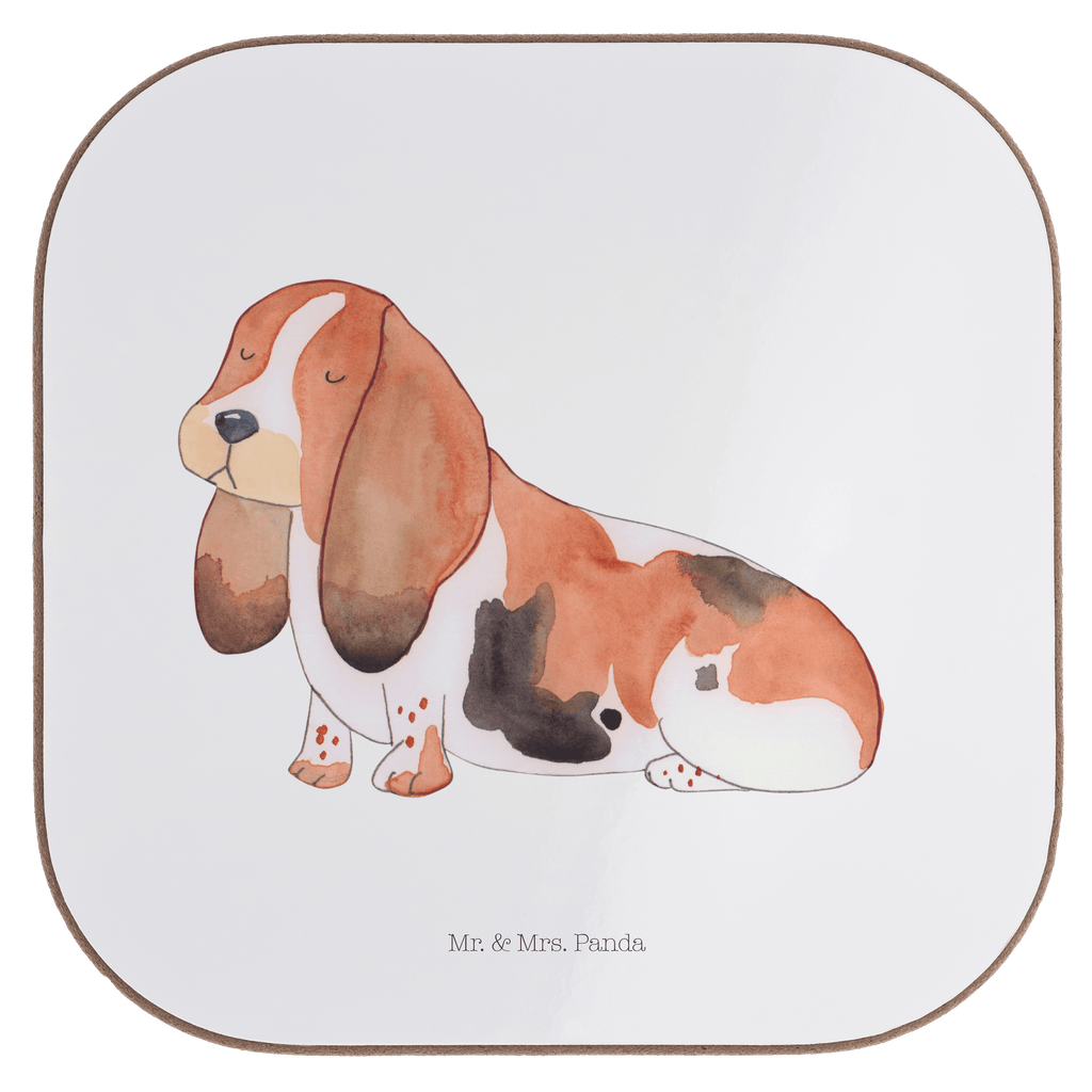 Quadratische Untersetzer Hund Basset Hound Bierdeckel, Glasuntersetzer, Untersetzer Gläser, Getränkeuntersetzer, Hund, Hundemotiv, Haustier, Hunderasse, Tierliebhaber, Hundebesitzer, Sprüche, Basset Hound, Basset, Hundeliebe, kinderlos