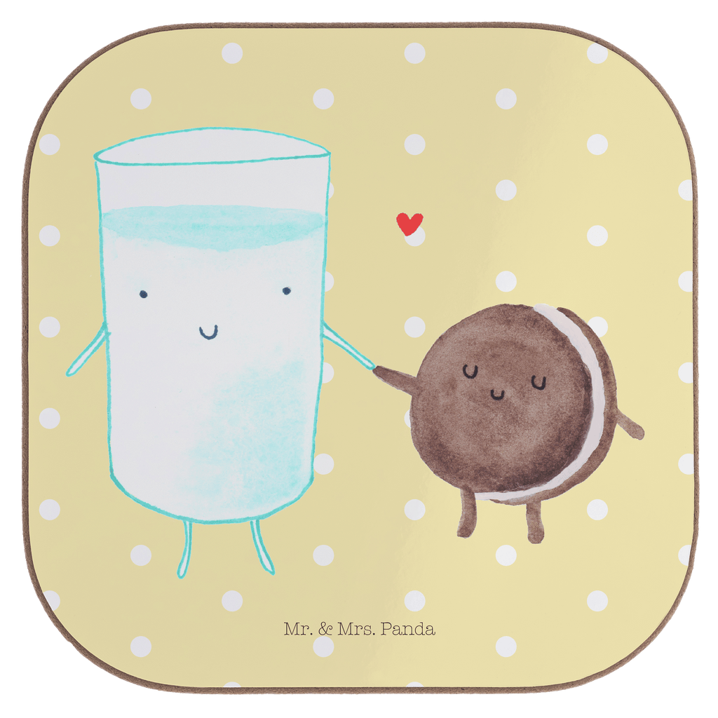 Quadratische Untersetzer Milch & Keks Bierdeckel, Glasuntersetzer, Untersetzer Gläser, Getränkeuntersetzer, Tiermotive, Gute Laune, lustige Sprüche, Tiere, Milk, Cookie, Milch, Keks, Kekse, Kaffee, Einladung Frühstück, Motiv süß, romantisch, perfektes Paar