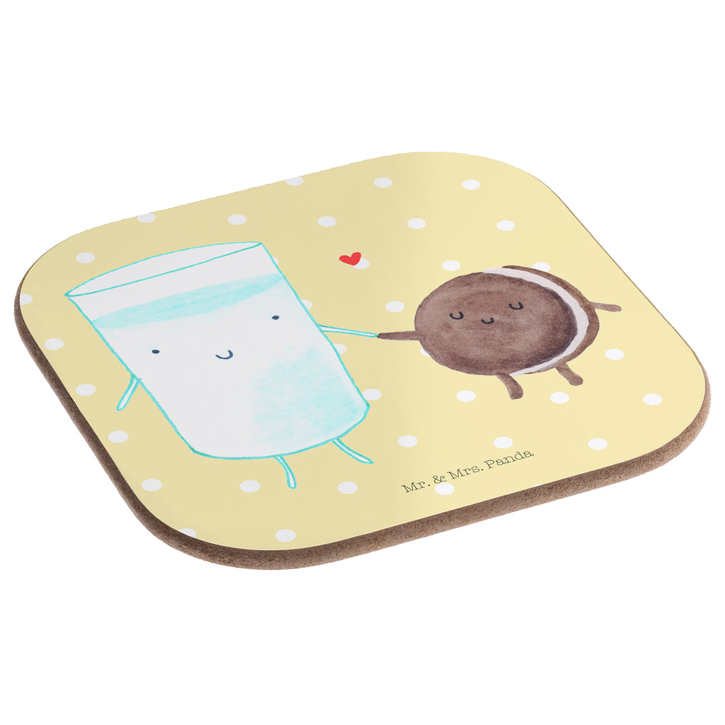 Quadratische Untersetzer Milch & Keks Bierdeckel, Glasuntersetzer, Untersetzer Gläser, Getränkeuntersetzer, Tiermotive, Gute Laune, lustige Sprüche, Tiere, Milk, Cookie, Milch, Keks, Kekse, Kaffee, Einladung Frühstück, Motiv süß, romantisch, perfektes Paar