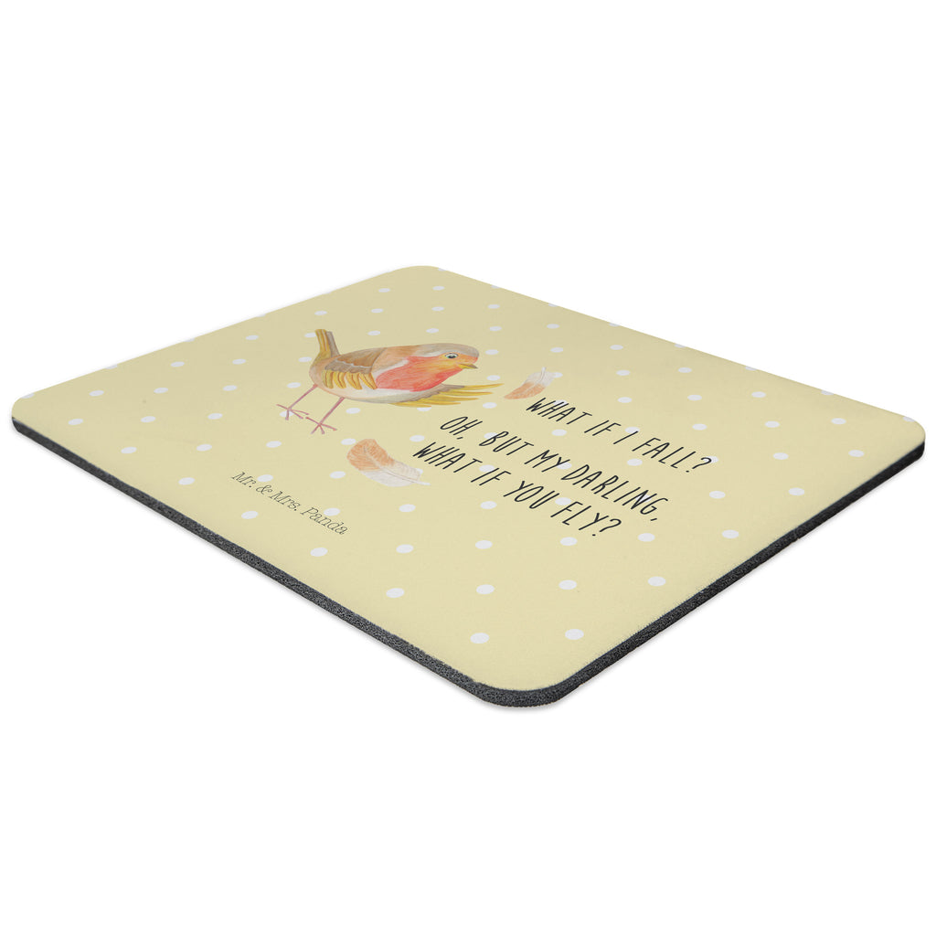 Mauspad Rotkehlchen mit Federn Mousepad, Computer zubehör, Büroausstattung, PC Zubehör, Arbeitszimmer, Mauspad, Einzigartiges Mauspad, Designer Mauspad, Tiermotive, Gute Laune, lustige Sprüche, Tiere, What if i fall, Rotkehlchen, Spruch Motivation, Spruch Mut, Vogel, Motivation Sprüche, Motivationsbilder, fliegen