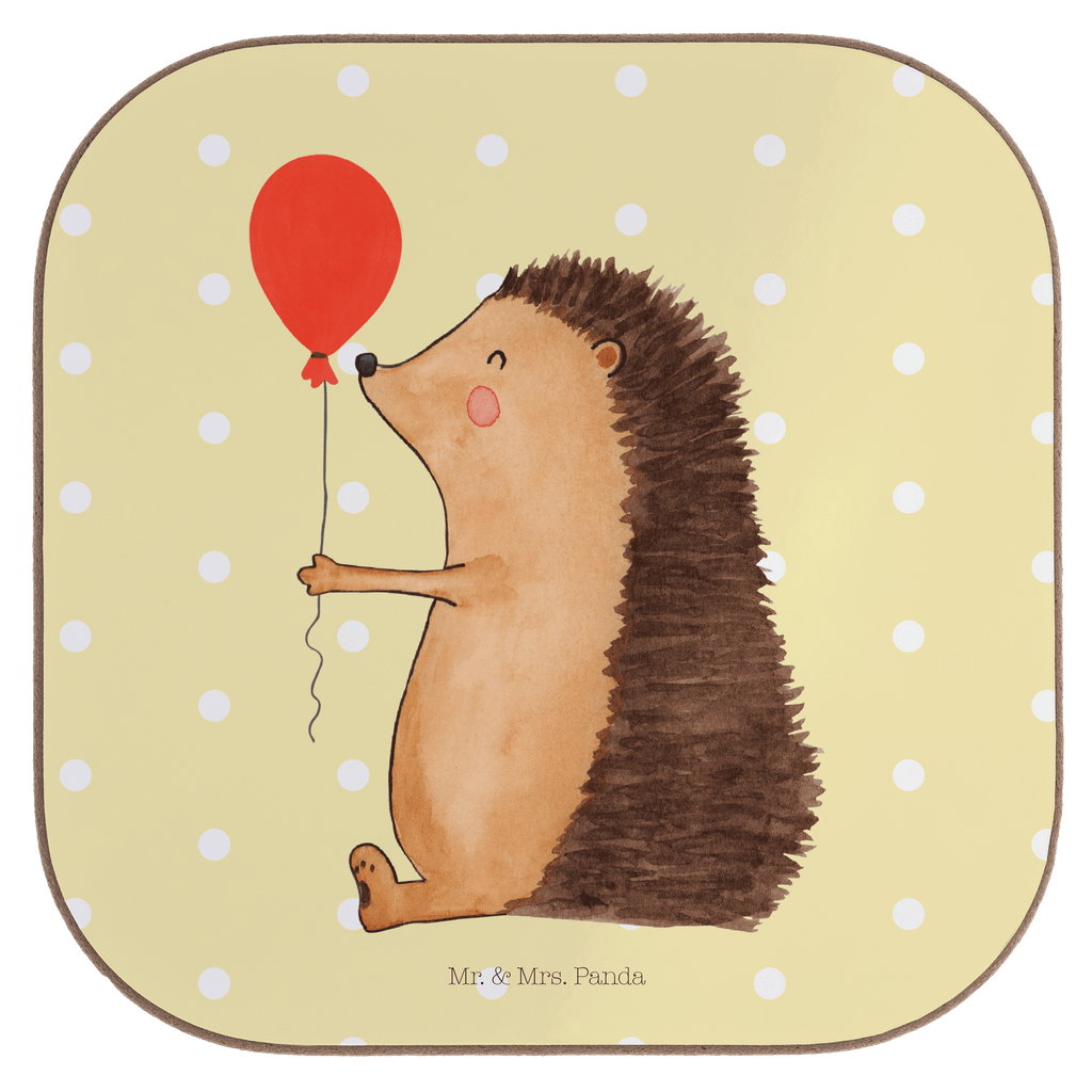 Quadratische Untersetzer Igel mit Luftballon Bierdeckel, Glasuntersetzer, Untersetzer Gläser, Getränkeuntersetzer, Tiermotive, Gute Laune, lustige Sprüche, Tiere, Igel, Geburtstag, Herzlichen Glückwunsch, Glückwunsch, Geburtstagskind, Ballon, Happy Birthday