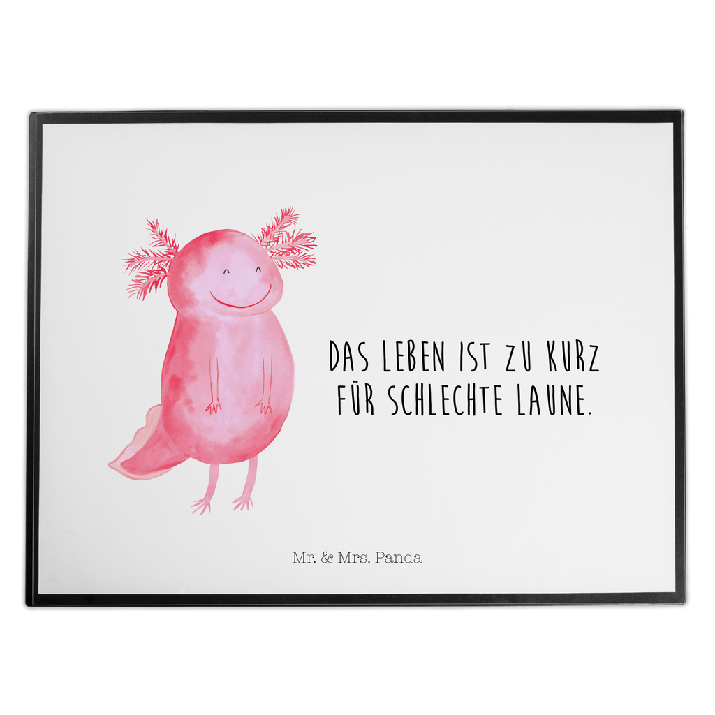 Schreibtischunterlage Axolotl glücklich Schreibunterlage, Schreibtischauflage, Bürobedarf, Büroartikel, Schreibwaren, Schreibtisch Unterlagen, Schreibtischunterlage Groß, Axolotl, Molch, Axolot, Schwanzlurch, Lurch, Lurche, Motivation, gute Laune