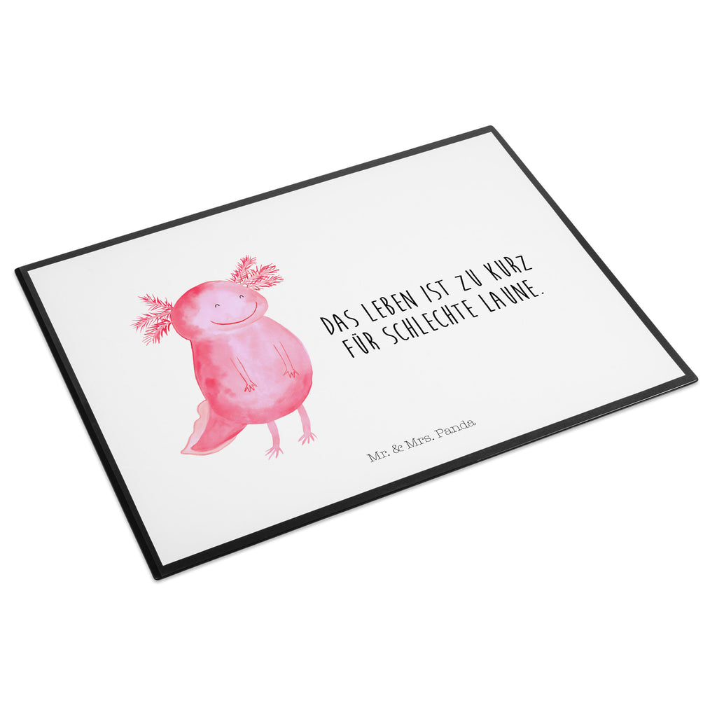 Schreibtischunterlage Axolotl glücklich Schreibunterlage, Schreibtischauflage, Bürobedarf, Büroartikel, Schreibwaren, Schreibtisch Unterlagen, Schreibtischunterlage Groß, Axolotl, Molch, Axolot, Schwanzlurch, Lurch, Lurche, Motivation, gute Laune