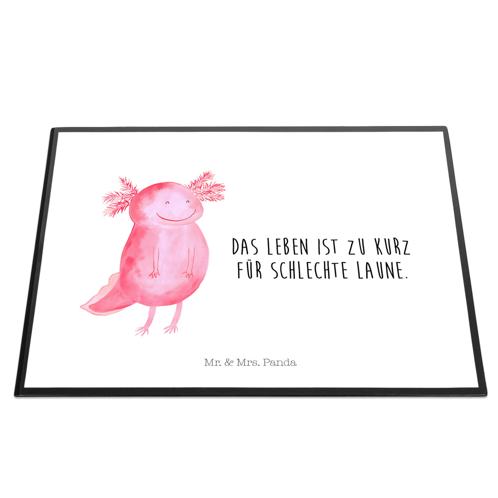 Schreibtischunterlage Axolotl glücklich Schreibunterlage, Schreibtischauflage, Bürobedarf, Büroartikel, Schreibwaren, Schreibtisch Unterlagen, Schreibtischunterlage Groß, Axolotl, Molch, Axolot, Schwanzlurch, Lurch, Lurche, Motivation, gute Laune