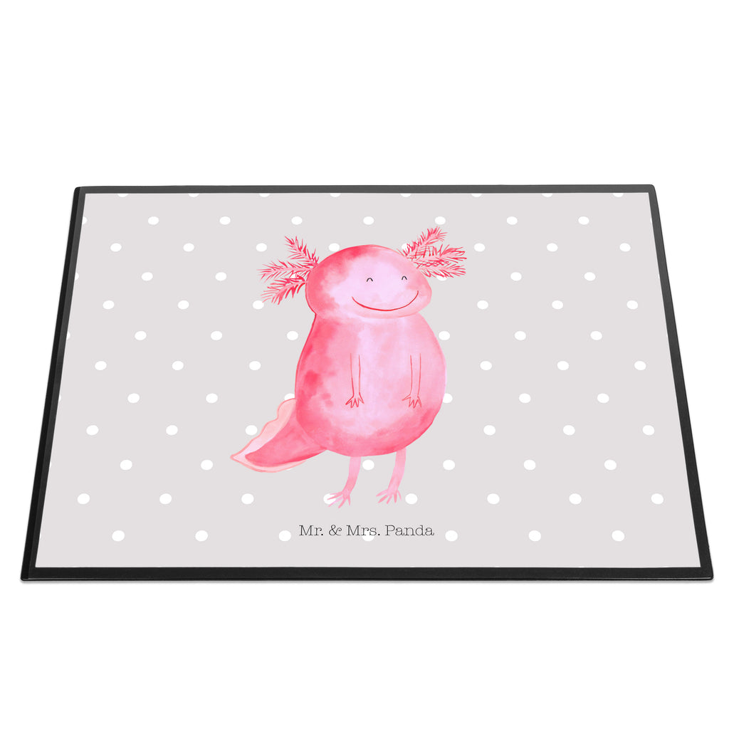 Schreibtischunterlage Axolotl glücklich Schreibunterlage, Schreibtischauflage, Bürobedarf, Büroartikel, Schreibwaren, Schreibtisch Unterlagen, Schreibtischunterlage Groß, Axolotl, Molch, Axolot, Schwanzlurch, Lurch, Lurche, Motivation, gute Laune