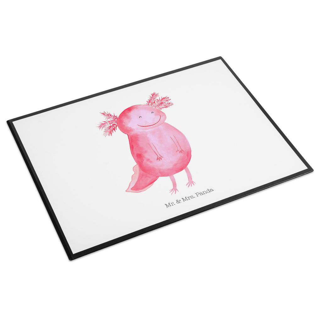 Schreibtischunterlage Axolotl glücklich Schreibunterlage, Schreibtischauflage, Bürobedarf, Büroartikel, Schreibwaren, Schreibtisch Unterlagen, Schreibtischunterlage Groß, Axolotl, Molch, Axolot, Schwanzlurch, Lurch, Lurche, Motivation, gute Laune