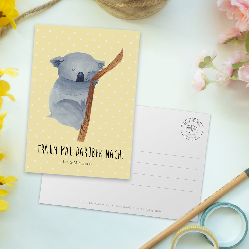 Postkarte Koalabär Geschenkkarte, Grußkarte, Karte, Einladung, Ansichtskarte, Geburtstagskarte, Einladungskarte, Dankeskarte, Tiermotive, Gute Laune, lustige Sprüche, Tiere, Koala, träumen, Traum, schlafen, Schlafzimmer, Traumland, Bär, Koalabär
