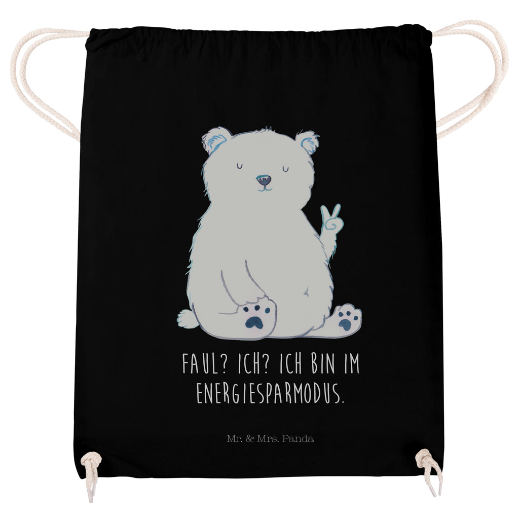 Sportbeutel Eisbär Faul Turnbeutel, Beutel, Sporttasche, Tasche, Stoffbeutel, Bär, Teddy, Teddybär, Eisbär, Nordpol, Faul, Entspannen, Relaxen, Büro, Arbeit, Bürojob, Arbeitsplatz, Homeoffice