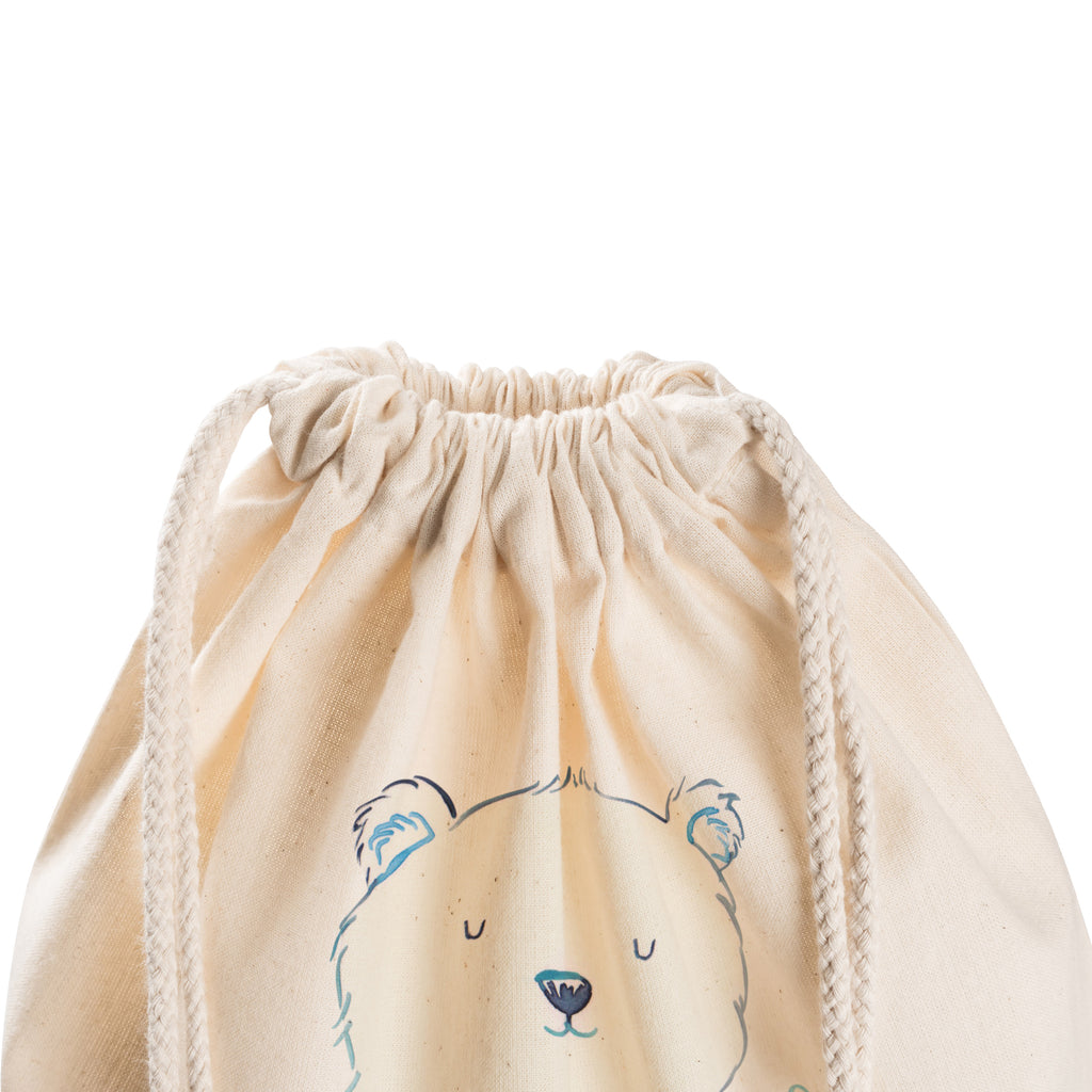 Sportbeutel Eisbär Faul Turnbeutel, Beutel, Sporttasche, Tasche, Stoffbeutel, Bär, Teddy, Teddybär, Eisbär, Nordpol, Faul, Entspannen, Relaxen, Büro, Arbeit, Bürojob, Arbeitsplatz, Homeoffice