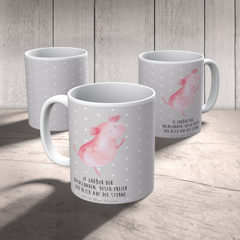 Tasse Axolotl tanzt Axolotl, Axolot, Schwanzlurch, Lurch, Lurche, Dachschaden, Sterne, verrückt, Freundin, beste Freundin Becher, Kaffeetasse, Kaffeebecher, Tee, Frühstück, Büro  Axolotl, Molch