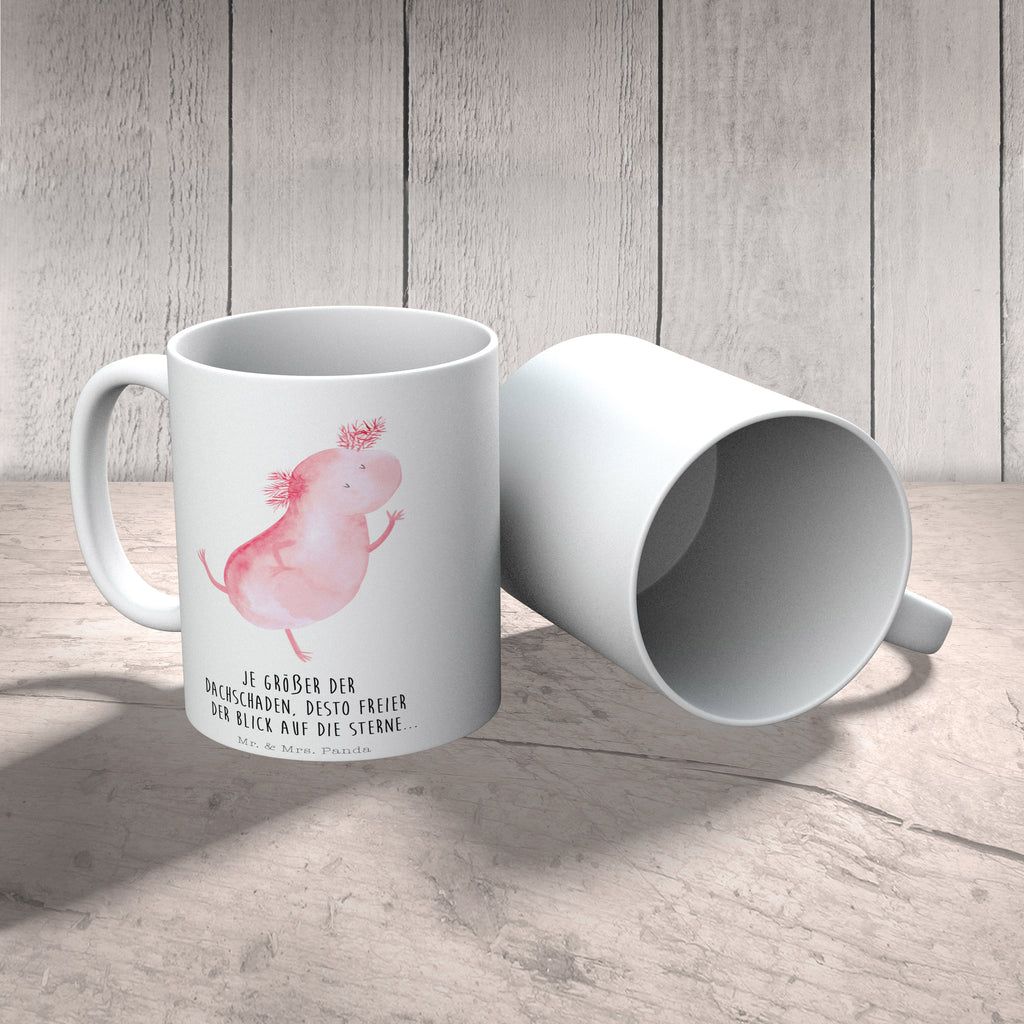 Tasse Axolotl tanzt Axolotl, Axolot, Schwanzlurch, Lurch, Lurche, Dachschaden, Sterne, verrückt, Freundin, beste Freundin Becher, Kaffeetasse, Kaffeebecher, Tee, Frühstück, Büro  Axolotl, Molch