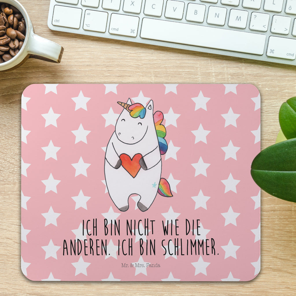 Mauspad Einhorn Herz Mousepad, Computer zubehör, Büroausstattung, PC Zubehör, Arbeitszimmer, Mauspad, Einzigartiges Mauspad, Designer Mauspad, Einhorn, Einhörner, Einhorn Deko, Pegasus, Unicorn, Herz, schlimm, böse, witzig, lustig, Freundin, anders, bunt