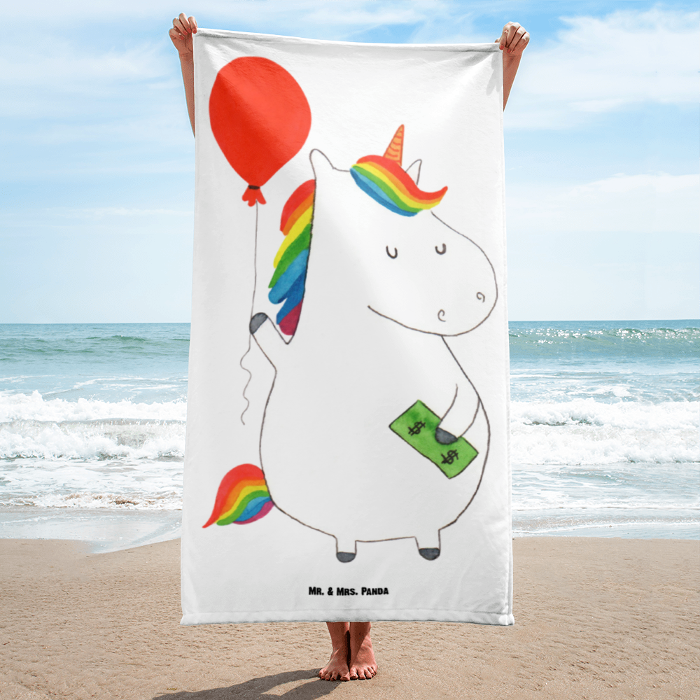 XL Badehandtuch Einhorn Luftballon Handtuch, Badetuch, Duschtuch, Strandtuch, Saunatuch, Einhorn, Einhörner, Einhorn Deko, Pegasus, Unicorn, Luftballon, Geld, Lebenslust, Freude, Geschenk, Freundin
