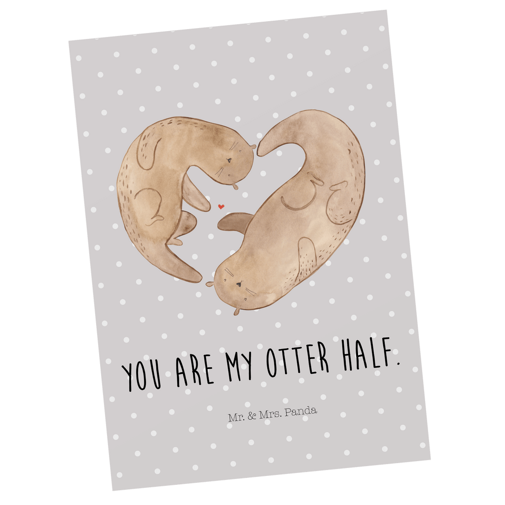 Postkarte Otter Herz Geschenkkarte, Grußkarte, Karte, Einladung, Ansichtskarte, Geburtstagskarte, Einladungskarte, Dankeskarte, Otter, Fischotter, Seeotter, Liebe, Herz, Liebesbeweis, Liebesgeschenk, Bessere Hälfte, Love you, Jahrestag, Hochzeitstag, Verlobung, gemeinsames Leben