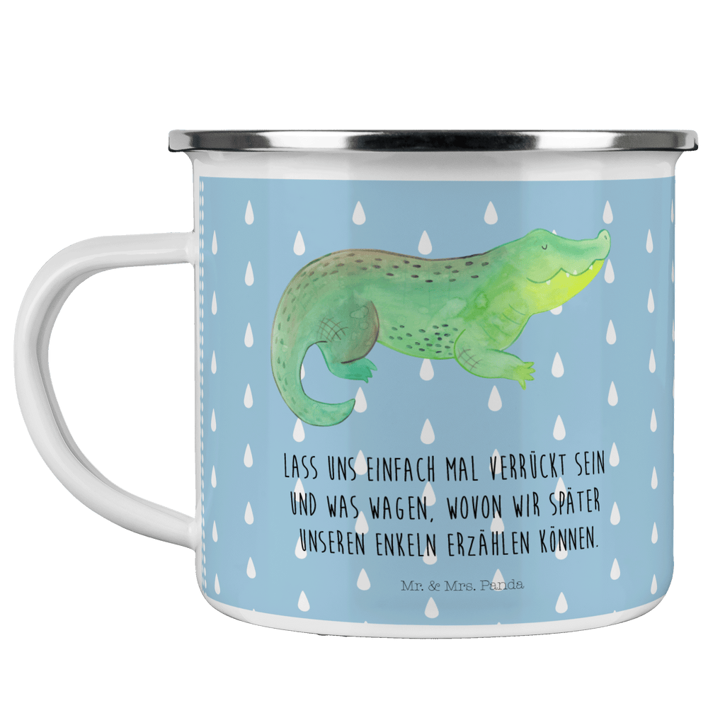 Camping Emaille Tasse Krokodil Campingtasse, Trinkbecher, Metalltasse, Outdoor Tasse, Emaille Trinkbecher, Blechtasse Outdoor, Emaille Campingbecher, Edelstahl Trinkbecher, Metalltasse für Camping, Kaffee Blechtasse, Camping Tasse Metall, Meerestiere, Meer, Urlaub, Krokodil, Krokodile, verrückt sein, spontan sein, Abenteuerlust, Reiselust, Freundin, beste Freundin, Lieblingsmensch