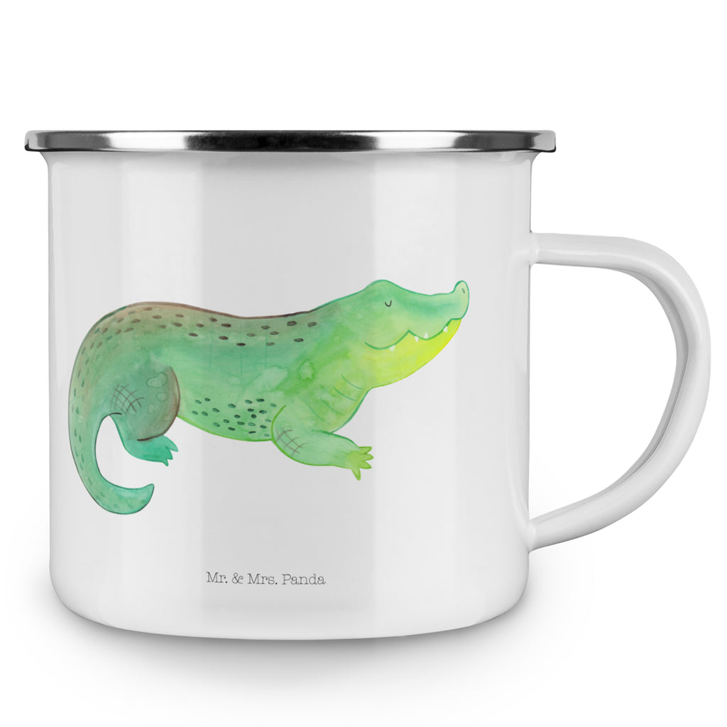 Camping Emaille Tasse Krokodil Campingtasse, Trinkbecher, Metalltasse, Outdoor Tasse, Emaille Trinkbecher, Blechtasse Outdoor, Emaille Campingbecher, Edelstahl Trinkbecher, Metalltasse für Camping, Kaffee Blechtasse, Camping Tasse Metall, Meerestiere, Meer, Urlaub, Krokodil, Krokodile, verrückt sein, spontan sein, Abenteuerlust, Reiselust, Freundin, beste Freundin, Lieblingsmensch