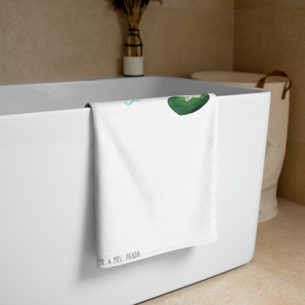 XL Badehandtuch Otter mit Seerose Handtuch, Badetuch, Duschtuch, Strandtuch, Saunatuch, Otter, Fischotter, Seeotter, Otter Seeotter See Otter