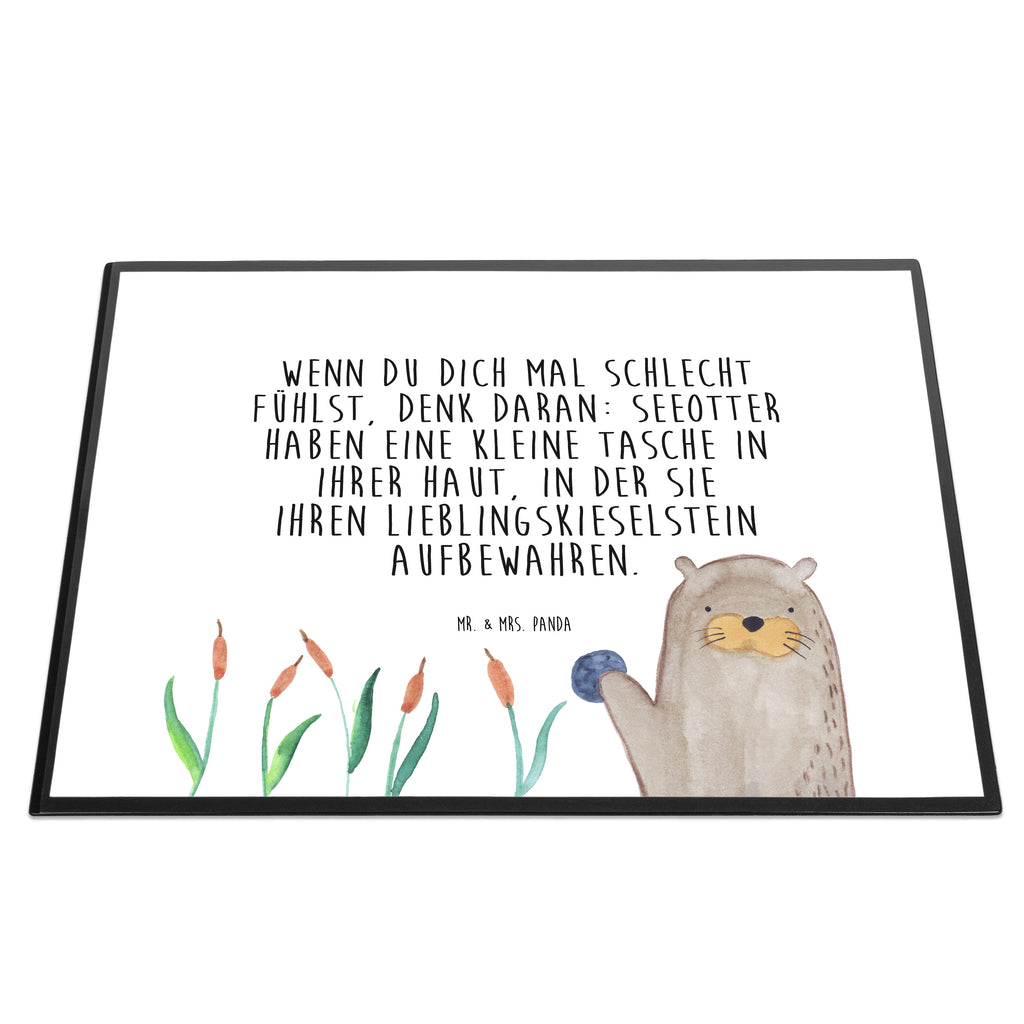 Schreibtischunterlage Otter mit Stein Schreibunterlage, Schreibtischauflage, Bürobedarf, Büroartikel, Schreibwaren, Schreibtisch Unterlagen, Schreibtischunterlage Groß, Otter, Fischotter, Seeotter, Otter Seeotter See Otter