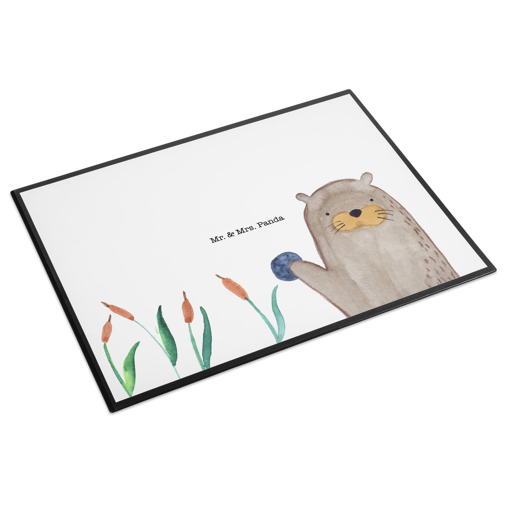 Schreibtischunterlage Otter mit Stein Schreibunterlage, Schreibtischauflage, Bürobedarf, Büroartikel, Schreibwaren, Schreibtisch Unterlagen, Schreibtischunterlage Groß, Otter, Fischotter, Seeotter, Otter Seeotter See Otter