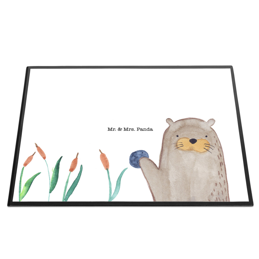 Schreibtischunterlage Otter mit Stein Schreibunterlage, Schreibtischauflage, Bürobedarf, Büroartikel, Schreibwaren, Schreibtisch Unterlagen, Schreibtischunterlage Groß, Otter, Fischotter, Seeotter, Otter Seeotter See Otter