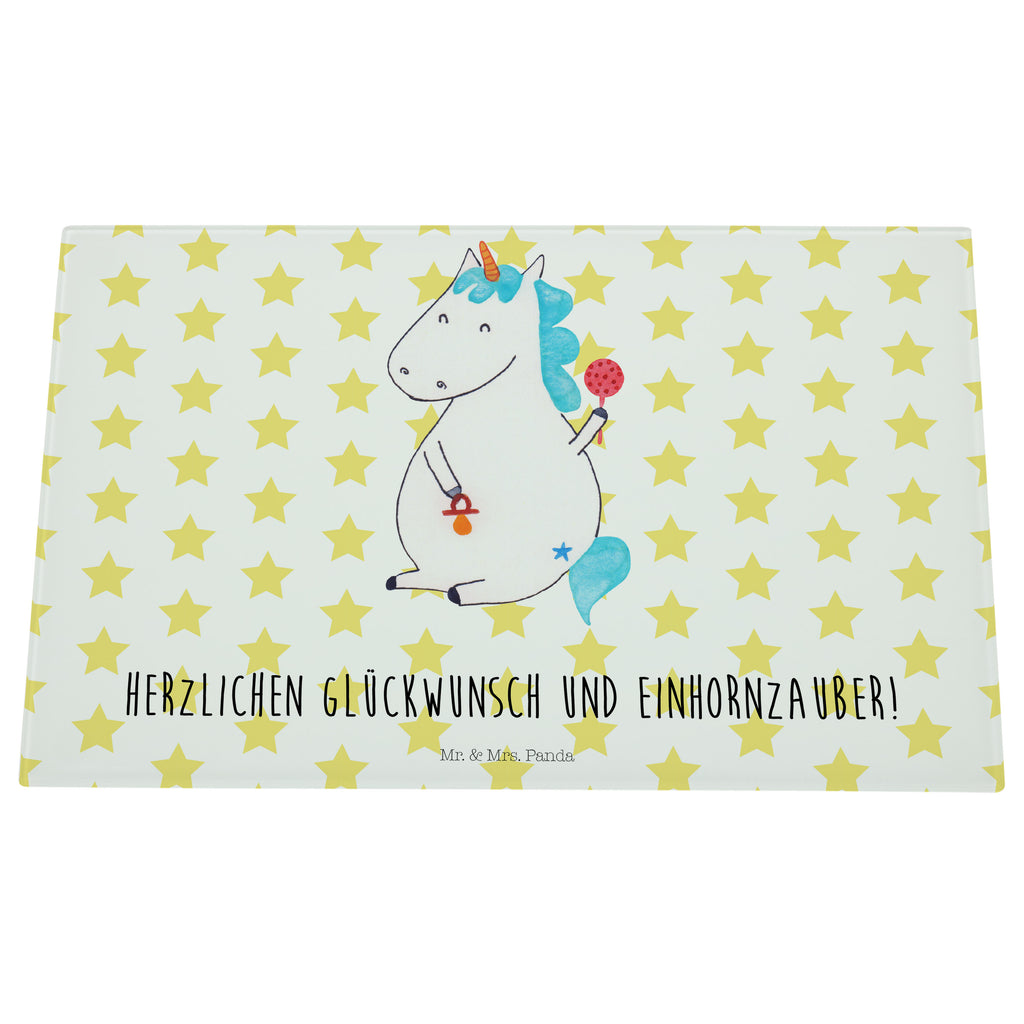 Medium Glas Schneidbrett Einhorn Baby Glasschneidebrett, Schneidebrett, Einhorn, Einhörner, Einhorn Deko, Pegasus, Unicorn, Mutter, Geburt, Geburtstag, erstes Kind, Baby, Babyglück, Nachwuchs, Eltern, Party, Kind, Schnuller