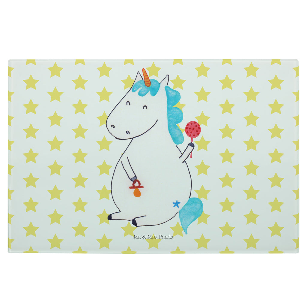 Medium Glas Schneidbrett Einhorn Baby Glasschneidebrett, Schneidebrett, Einhorn, Einhörner, Einhorn Deko, Pegasus, Unicorn, Mutter, Geburt, Geburtstag, erstes Kind, Baby, Babyglück, Nachwuchs, Eltern, Party, Kind, Schnuller
