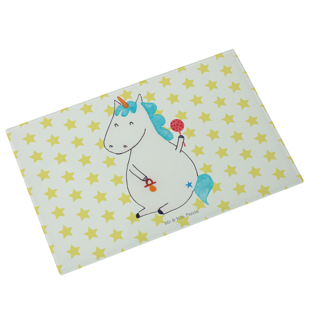 Medium Glas Schneidbrett Einhorn Baby Glasschneidebrett, Schneidebrett, Einhorn, Einhörner, Einhorn Deko, Pegasus, Unicorn, Mutter, Geburt, Geburtstag, erstes Kind, Baby, Babyglück, Nachwuchs, Eltern, Party, Kind, Schnuller