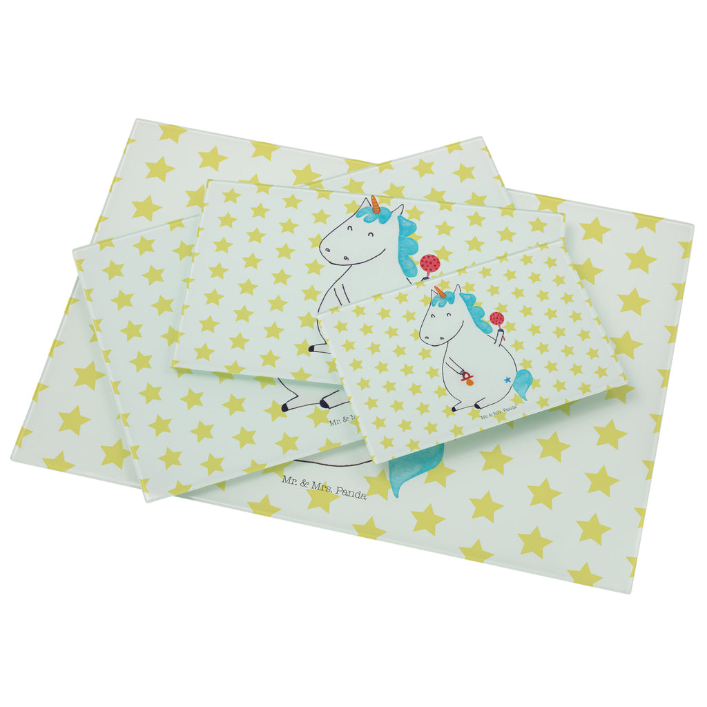 Medium Glas Schneidbrett Einhorn Baby Glasschneidebrett, Schneidebrett, Einhorn, Einhörner, Einhorn Deko, Pegasus, Unicorn, Mutter, Geburt, Geburtstag, erstes Kind, Baby, Babyglück, Nachwuchs, Eltern, Party, Kind, Schnuller