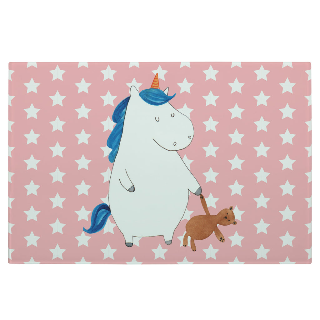 Medium Glas Schneidbrett Einhorn Teddy Glasschneidebrett, Schneidebrett, Einhorn, Einhörner, Einhorn Deko, Pegasus, Unicorn, schlafen, gute Nacht, Single, Bett, Träumen, Freundin, Singleleben