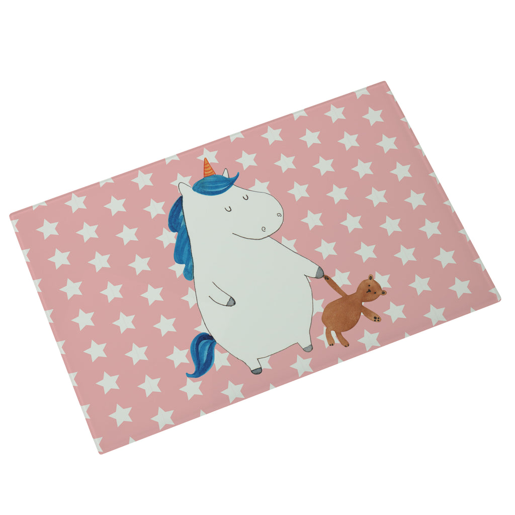 Medium Glas Schneidbrett Einhorn Teddy Glasschneidebrett, Schneidebrett, Einhorn, Einhörner, Einhorn Deko, Pegasus, Unicorn, schlafen, gute Nacht, Single, Bett, Träumen, Freundin, Singleleben