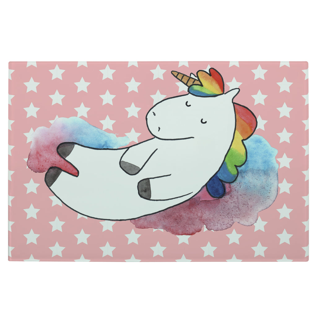 Medium Glas Schneidbrett Einhorn Wolke 7 Glasschneidebrett, Schneidebrett, Einhorn, Einhörner, Einhorn Deko, Pegasus, Unicorn, verliebt, Menschen, witzig, lustig, Geschenk, Glaube, Realität, Lächeln