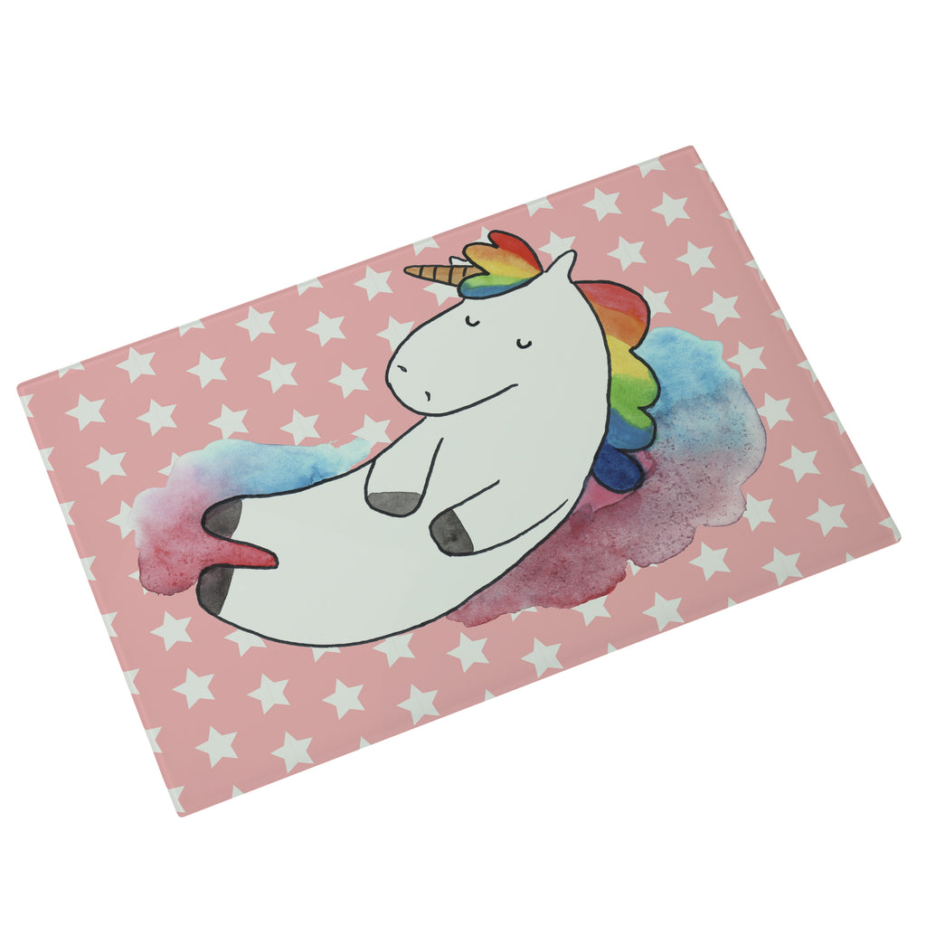 Medium Glas Schneidbrett Einhorn Wolke 7 Glasschneidebrett, Schneidebrett, Einhorn, Einhörner, Einhorn Deko, Pegasus, Unicorn, verliebt, Menschen, witzig, lustig, Geschenk, Glaube, Realität, Lächeln
