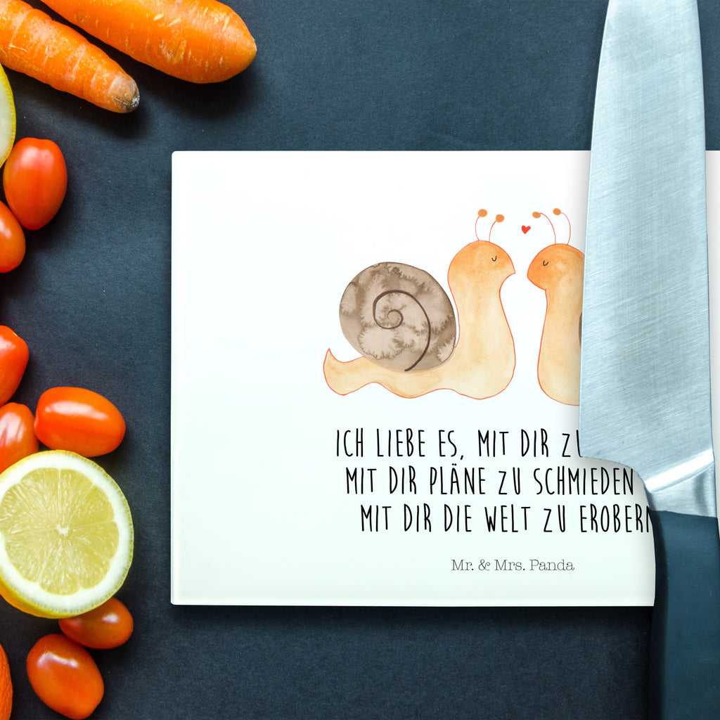 Medium Glas Schneidbrett Schnecken Liebe Glasschneidebrett, Schneidebrett, Liebe, Partner, Freund, Freundin, Ehemann, Ehefrau, Heiraten, Verlobung, Heiratsantrag, Liebesgeschenk, Jahrestag, Hocheitstag