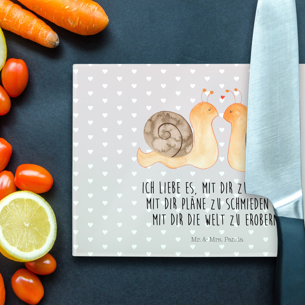 Medium Glas Schneidbrett Schnecken Liebe Glasschneidebrett, Schneidebrett, Liebe, Partner, Freund, Freundin, Ehemann, Ehefrau, Heiraten, Verlobung, Heiratsantrag, Liebesgeschenk, Jahrestag, Hocheitstag