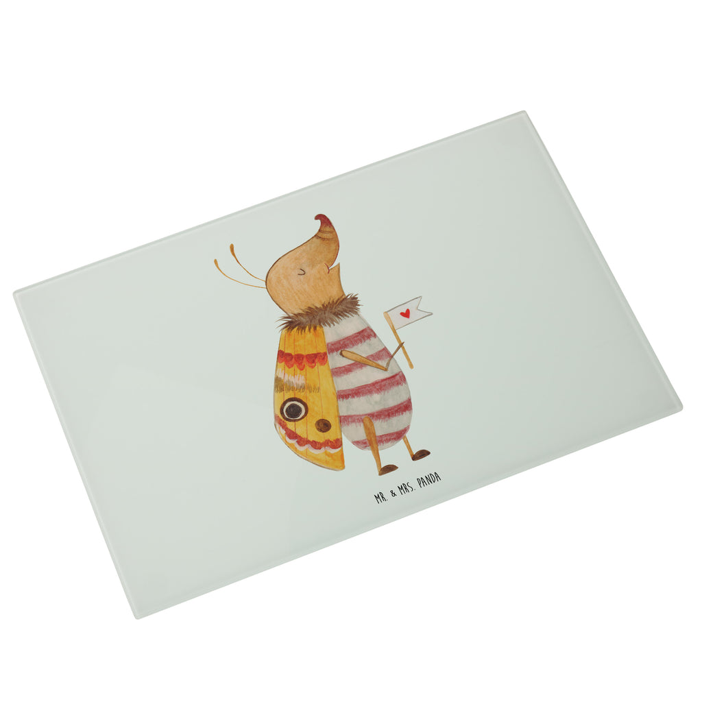 Medium Glas Schneidbrett Nachtfalter mit Fähnchen Glasschneidebrett, Schneidebrett, Tiermotive, Gute Laune, lustige Sprüche, Tiere, Nachtfalter, Käfer, Spruch lustig, Spruch witzig, süß, niedlich, Küche Deko, Was kostet die Welt