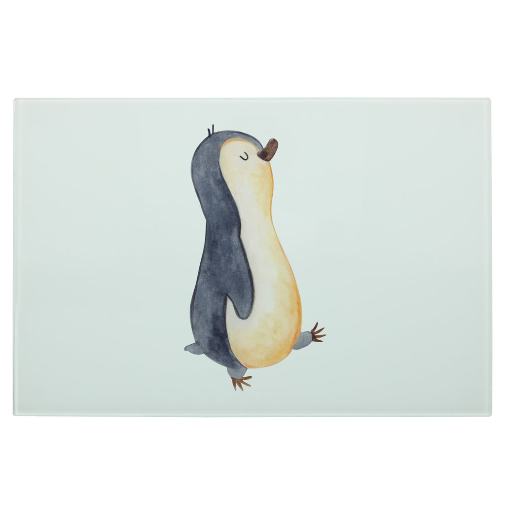 Medium Glas Schneidbrett Pinguin marschierend Glasschneidebrett, Schneidebrett, Pinguin, Pinguine, Frühaufsteher, Langschläfer, Bruder, Schwester, Familie