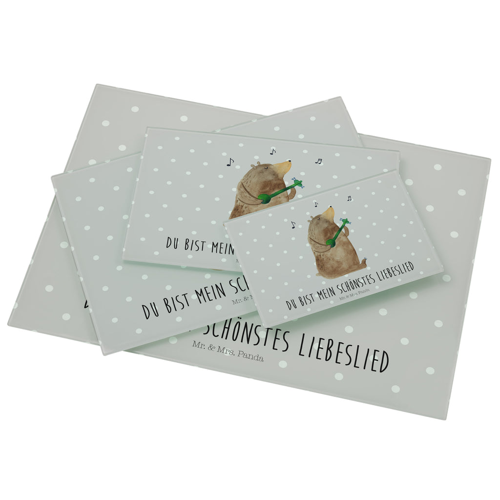 XL Glas Schneidbrett Bär Lied Glasschneidebrett, Schneidebrett, Frühstücksbrett, Küche, Bär, Teddy, Teddybär, Bärchen, Bear, Liebeslied, Lied, Song, Valentinstag, Valentine, Geschenk, Partner, Liebe, Freundin, Frau, Herz, Spruch