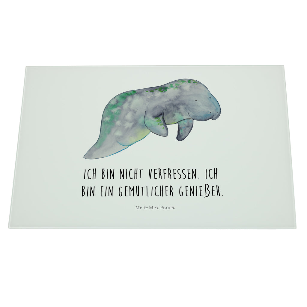 XL Glas Schneidbrett Seekuh chillt Glasschneidebrett, Schneidebrett, Frühstücksbrett, Küche, Meerestiere, Meer, Urlaub, Seekuh, Seekühe, Diät, Abnehmen, Zucker, Diätwahn, Essen, Süßigkeiten
