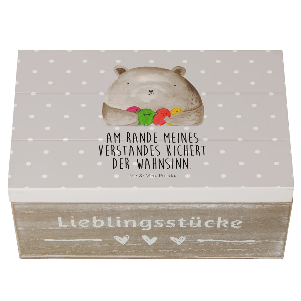 Holzkiste Bär Gefühl Holzkiste, Kiste, Schatzkiste, Truhe, Schatulle, XXL, Erinnerungsbox, Erinnerungskiste, Dekokiste, Aufbewahrungsbox, Bär, Teddy, Teddybär, Wahnsinn, Verrückt, Durchgedreht