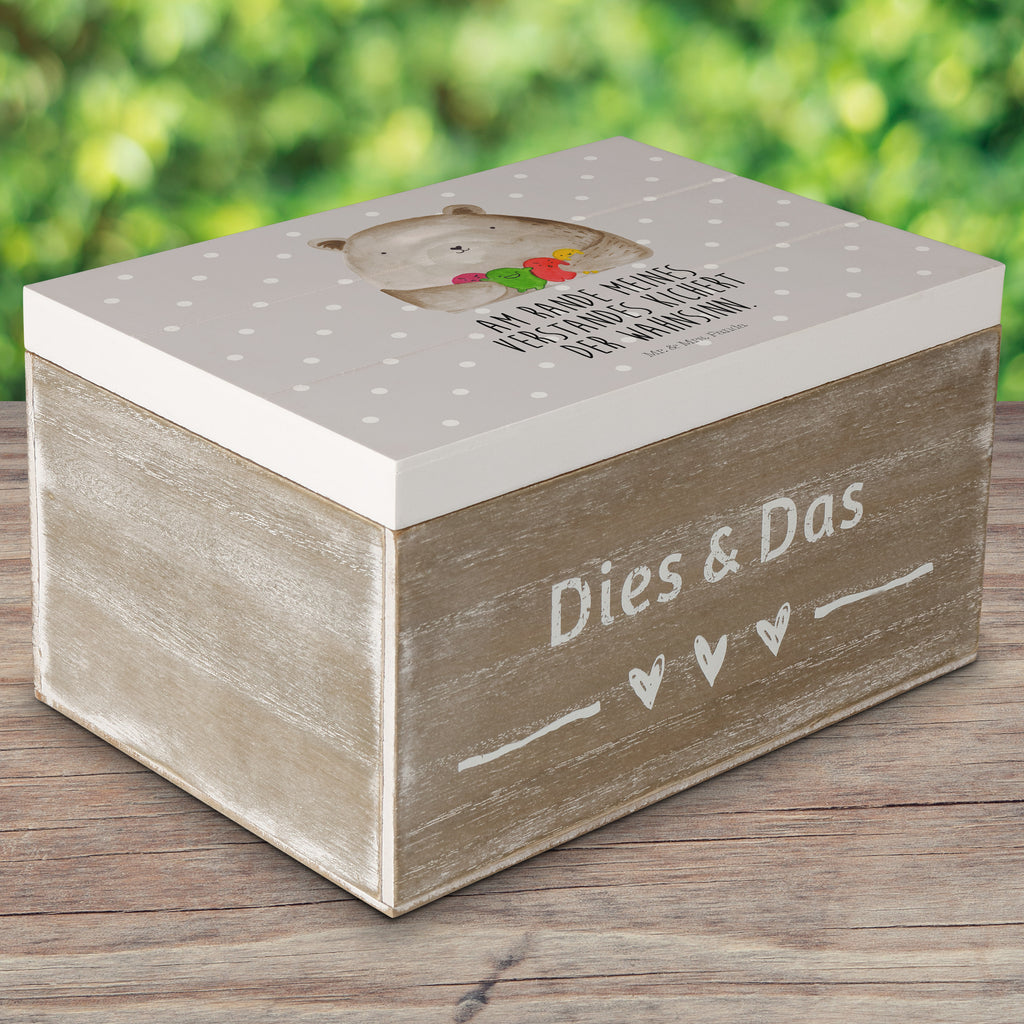 Holzkiste Bär Gefühl Holzkiste, Kiste, Schatzkiste, Truhe, Schatulle, XXL, Erinnerungsbox, Erinnerungskiste, Dekokiste, Aufbewahrungsbox, Bär, Teddy, Teddybär, Wahnsinn, Verrückt, Durchgedreht