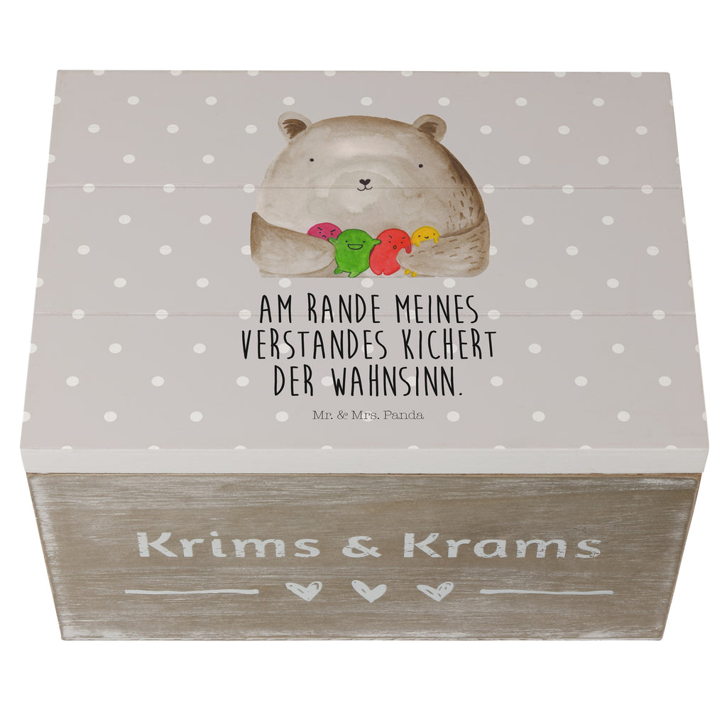 Holzkiste Bär Gefühl Holzkiste, Kiste, Schatzkiste, Truhe, Schatulle, XXL, Erinnerungsbox, Erinnerungskiste, Dekokiste, Aufbewahrungsbox, Bär, Teddy, Teddybär, Wahnsinn, Verrückt, Durchgedreht