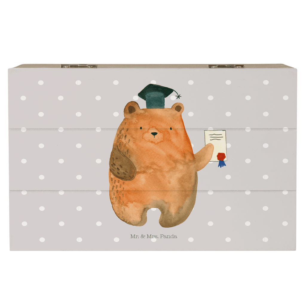 Holzkiste Prüfungsbär Holzkiste, Kiste, Schatzkiste, Truhe, Schatulle, XXL, Erinnerungsbox, Erinnerungskiste, Dekokiste, Aufbewahrungsbox, Bär, Teddy, Teddybär, Abitur, Prüfungen, Prüfung bestanden, Abschluss, Zeugnis, Abschlusszeugnis
